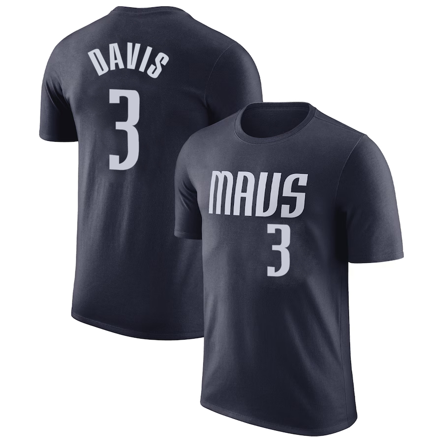 Men NBA Dallas Mavericks 3 Davis blue T shirts